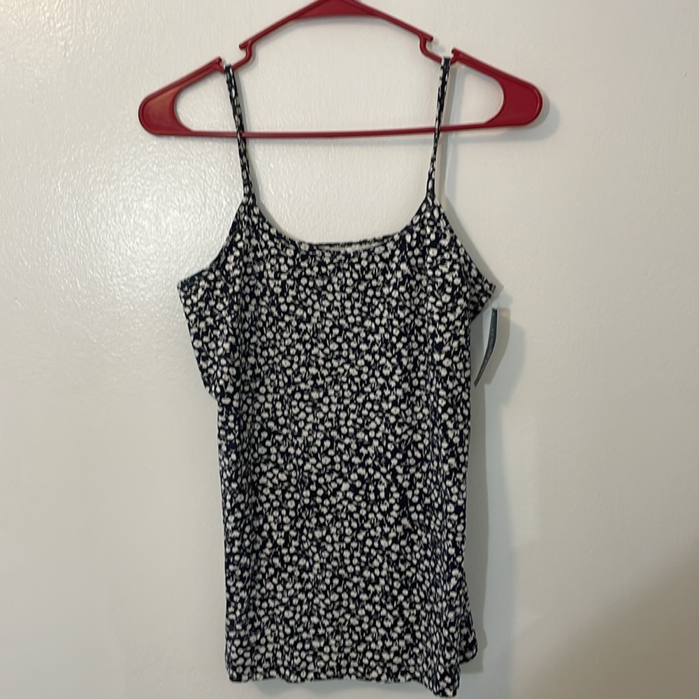 myStyle large navy blue floral camisole NWT